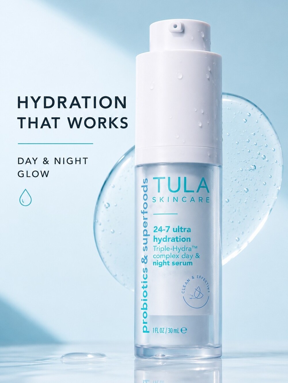 TULA Skin Care 24/7 Ultra Hydration - Triple Hydra Complex Day & Night Serum, Pl